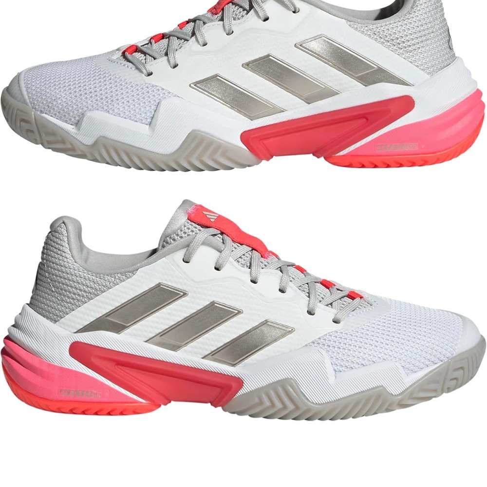 Adidas Tennis Shoes Barricade

White/Champagne Metallic/Lucid Red Color